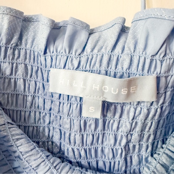 Hill House Home Nesli Nap Dress in Light Blue Glitter Check Metallic Size Small - Picture 5 of 8
